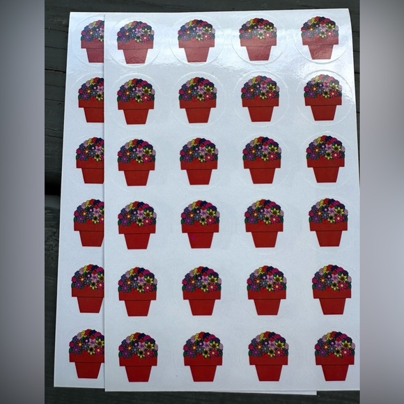 Colorful Hearts, Bunny’s, Flower Pots, and Snowman Sticker Set- New! Unused! - Picture 3 of 9